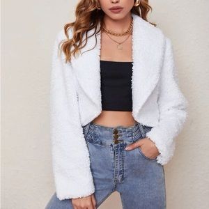 White Teddy Cropped Jacket